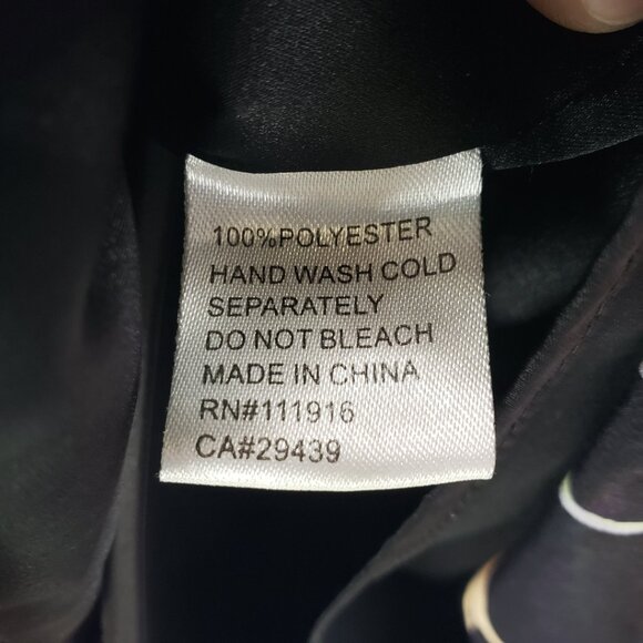 Yumi Kim Floral Print Faux Wrap Mini Dress S Sleeveless Side Tie Black Blue - Picture 11 of 11